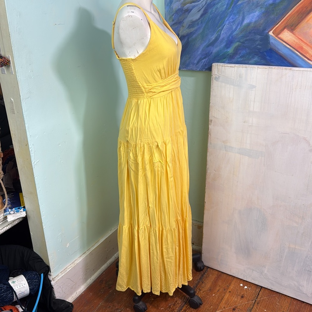 Vintage 100% cotton yellow sundress perfect condition size S - Picture 7 of 9